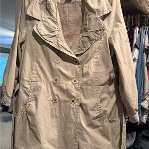 Beige Double-Breasted Women's Coat